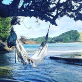 Large 2 Person Hammock Boho Style Brazilian Macrame Fringed Deluxe Double Hammock Net Swing Chair Indoor Hanging Swing