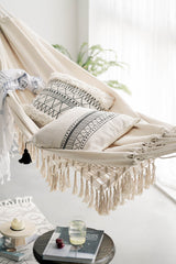 Large 2 Person Hammock Boho Style Brazilian Macrame Fringed Deluxe Double Hammock Net Swing Chair Indoor Hanging Swing